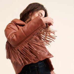 Blank NYC Vegan Leather Fringe Jacket, NWOT, Size 2X3